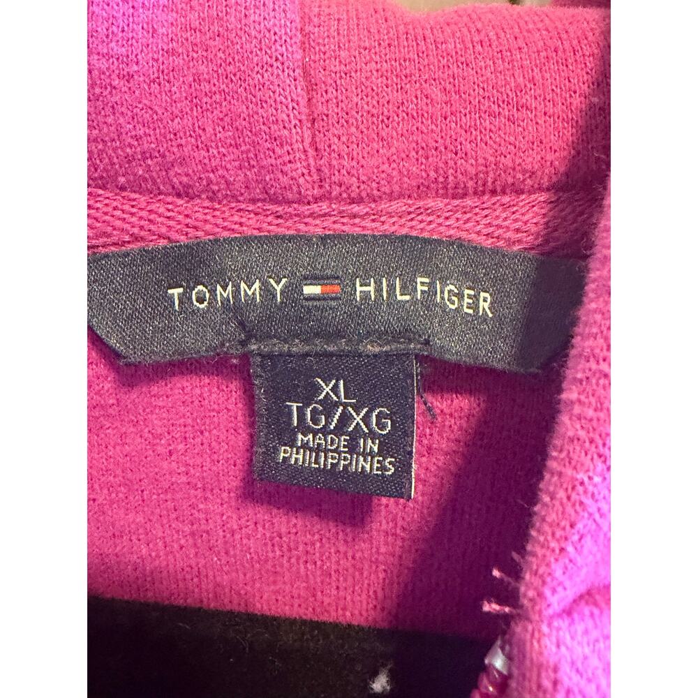 Tommy Hilfiger Purple Full Zip Up Hoodie Fleece Jacket Sweat Women's Sz XL - Picture 5 of 10